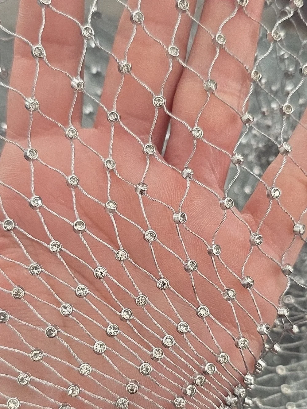 Silver Mesh Statement Headpiece- Women Jewelry